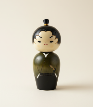 poup e kokeshi samoura sph rique vert olive photo produit luxe.png